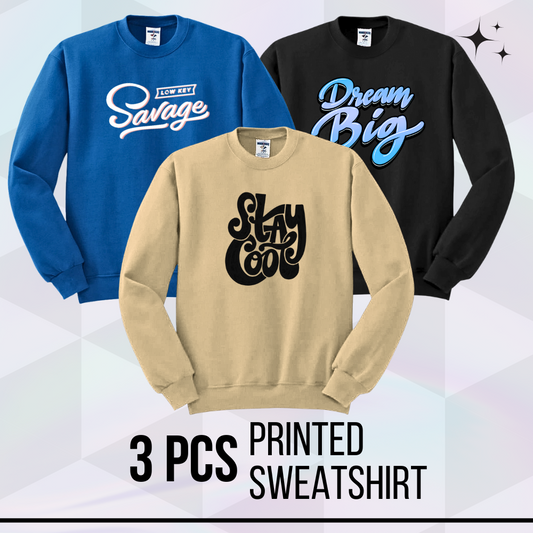 3 Pcs Printed SweatShirt For Winter 1011