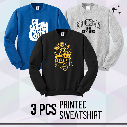 3 Pcs Printed SweatShirt For Winter 1013