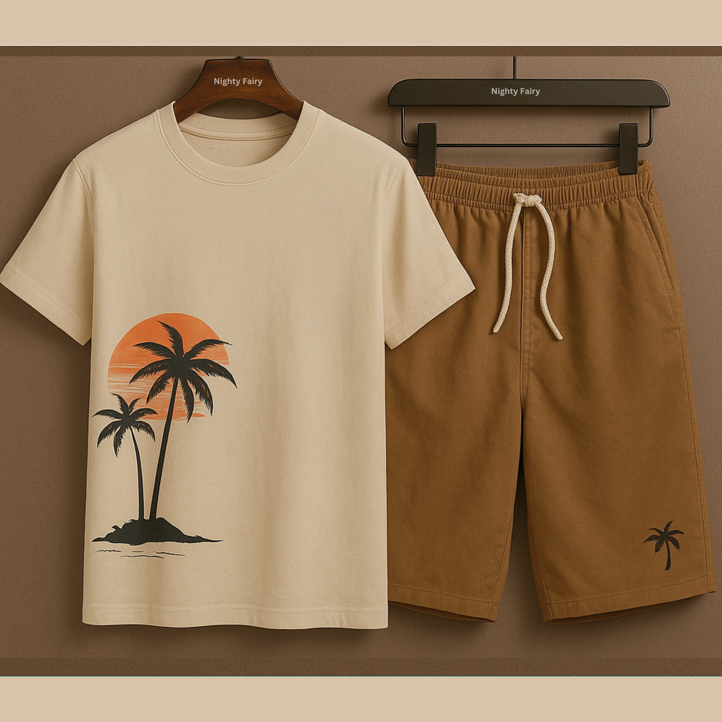Sun Plam Co-Ord Set T-Shirt With Short (1313)