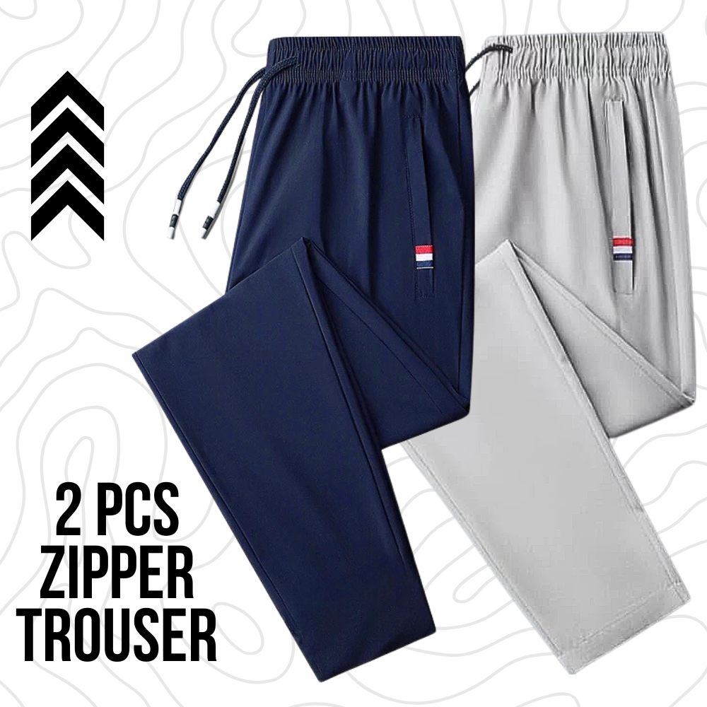 2 Pcs Zipper Trouser With Zip Pocket