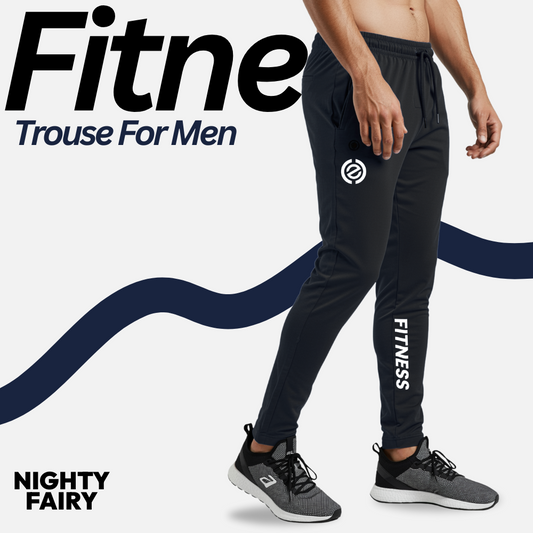 Men’s Black Fitness Trouser – Cotton Terry Fabric (1235)