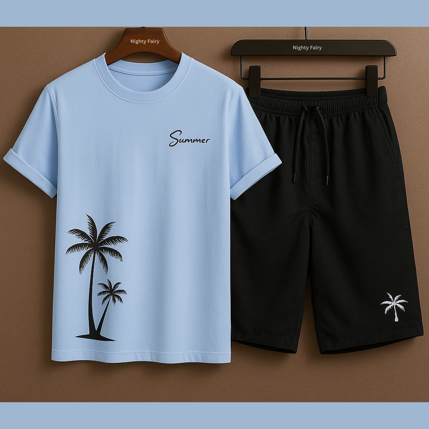 Summer Plam Co-Ord Set T-Shirt With Short (1310)