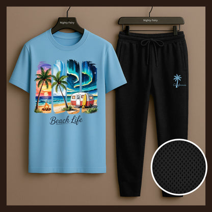 Co-Ord Beach California Set T-Shirt and Breathable DryFit Trouser (1340)