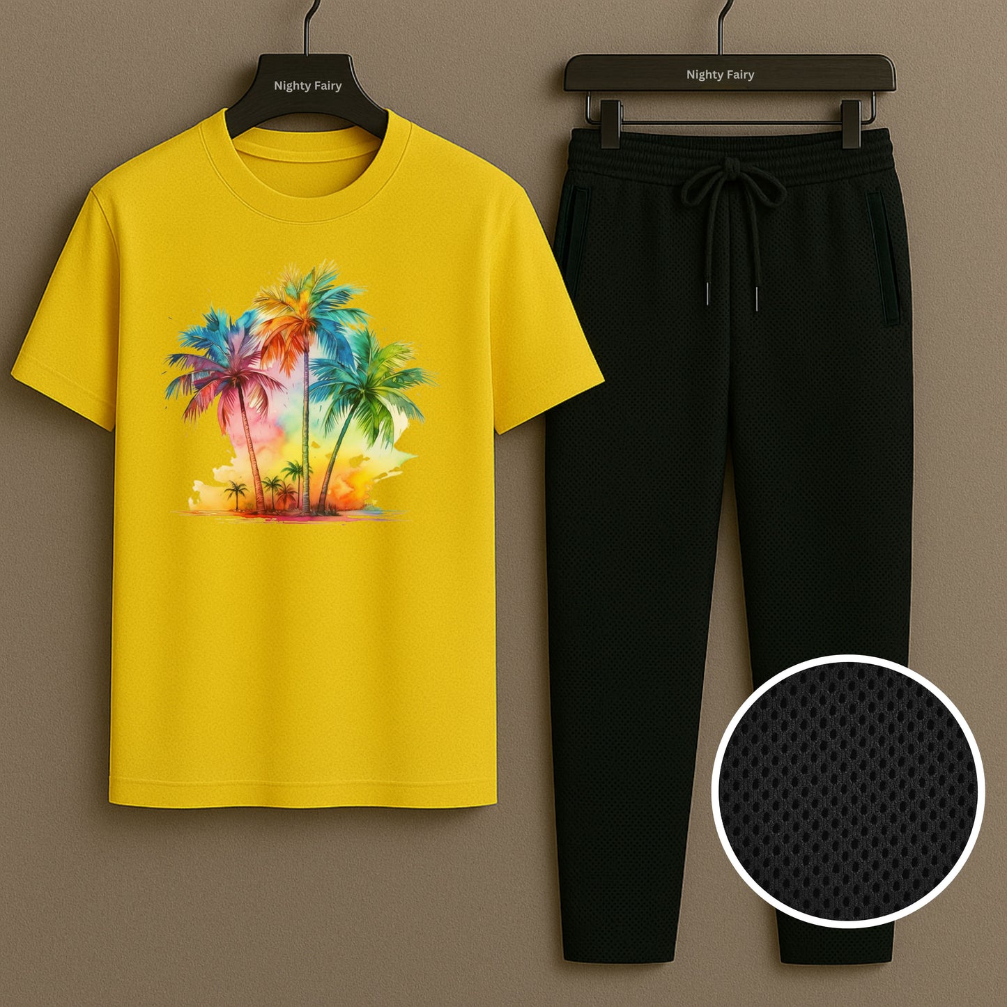 Co-Ord Breezy Set Yellow T-Shirt and Breathable DryFit Trouser (1344)