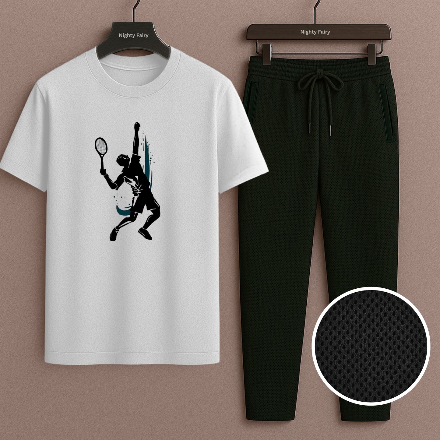 Co-Ord Padel Set T-Shirt and Breathable DryFit Trouser (1348)