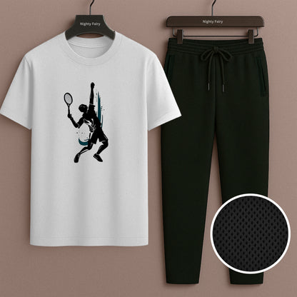 Co-Ord Padel Set T-Shirt and Breathable DryFit Trouser (1348)