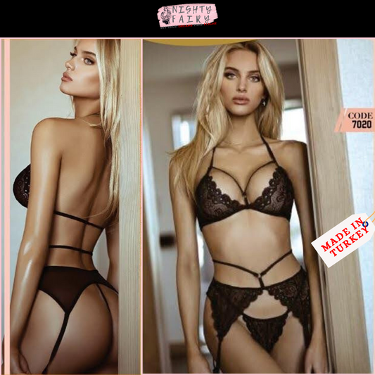 Passion Bra Panty Set ( Black )