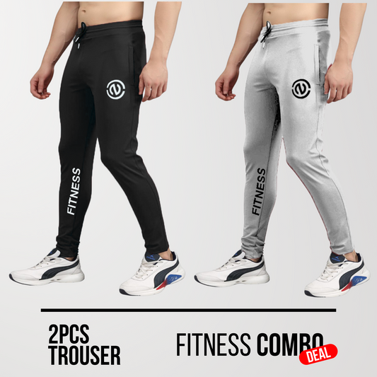 2 Pcs  Fitness Trouser Grey & Black