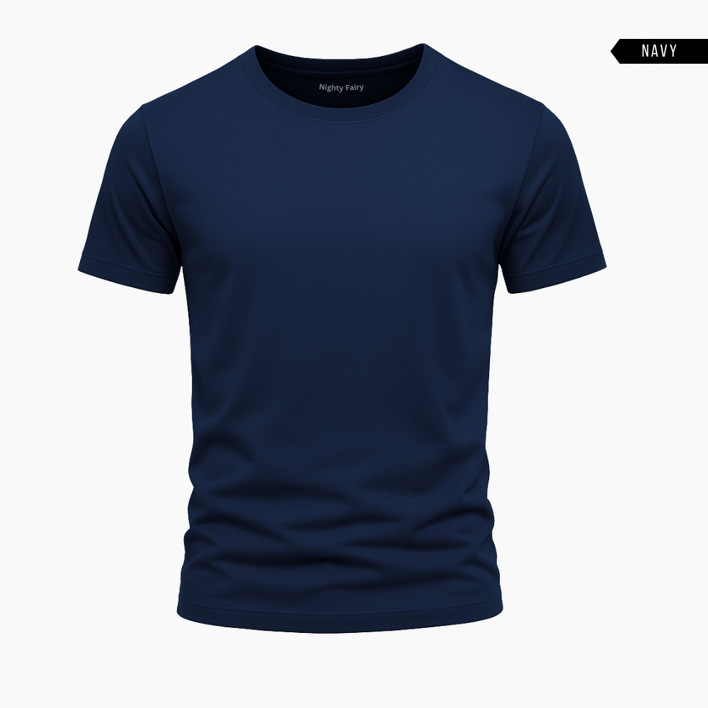 Men’s Navy Cotton Jersey T-Shirt – Soft & Comfortable (1225)