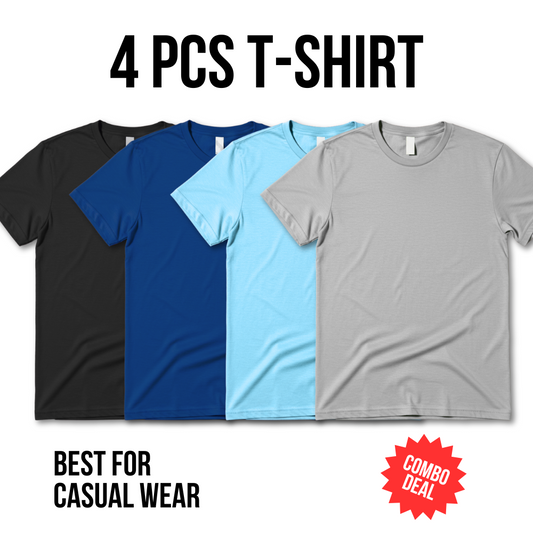 Nightyfairy Men's 4-Pack Jersey T-Shirts in Black, Navy, Grey, White - Stretchy Comfort Fit

Men's Basic Crew Neck Jersey Tees for Summer 2024 - Black, Navy, Grey, White - Nightyfairy Pakistan

4-Pack Casual Solid Color Jersey T-Shirts - Lightweight & Breathable - Everyday Essentials

Black, Navy, Grey, White Jersey Crew Neck Tees - Smooth Stretch Fabric - Unisex Style