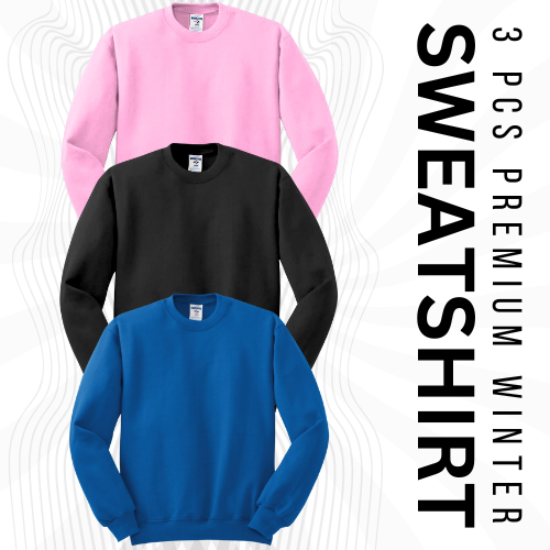 3 Pcs Women SweatShirt For Winter (1001)