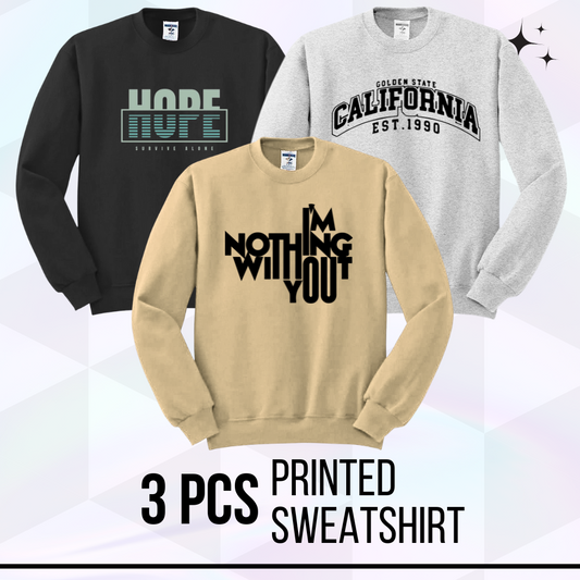 3 Pcs Printed SweatShirt For Winter 1003