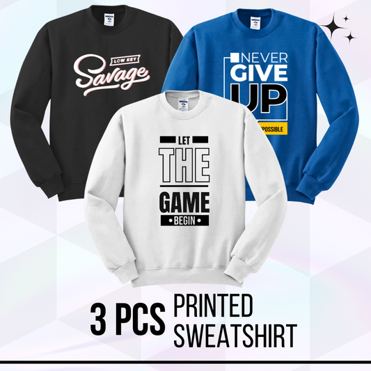 3 Pcs Printed SweatShirt For Winter 1005