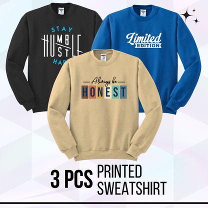 3 Pcs Printed SweatShirt For Winter 1004