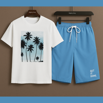 Plam Sky Co-Ord Set T-Shirt With Short (1317)