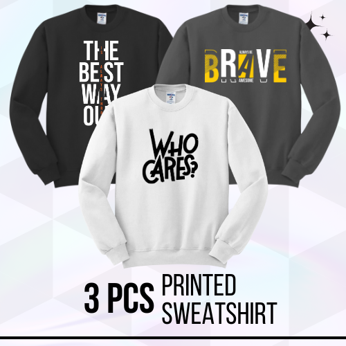 3 Pcs Printed SweatShirt For Winter 1008