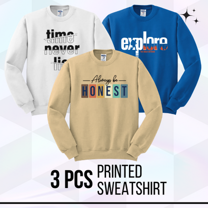 3 Pcs Printed SweatShirt For Winter 1006