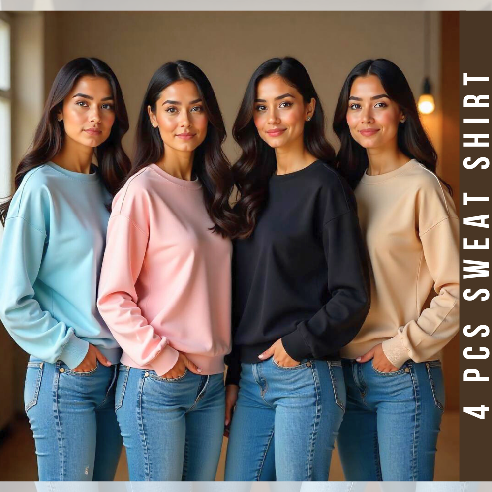 4 Pcs Premium SweatShirt Women For Winter (1132)
