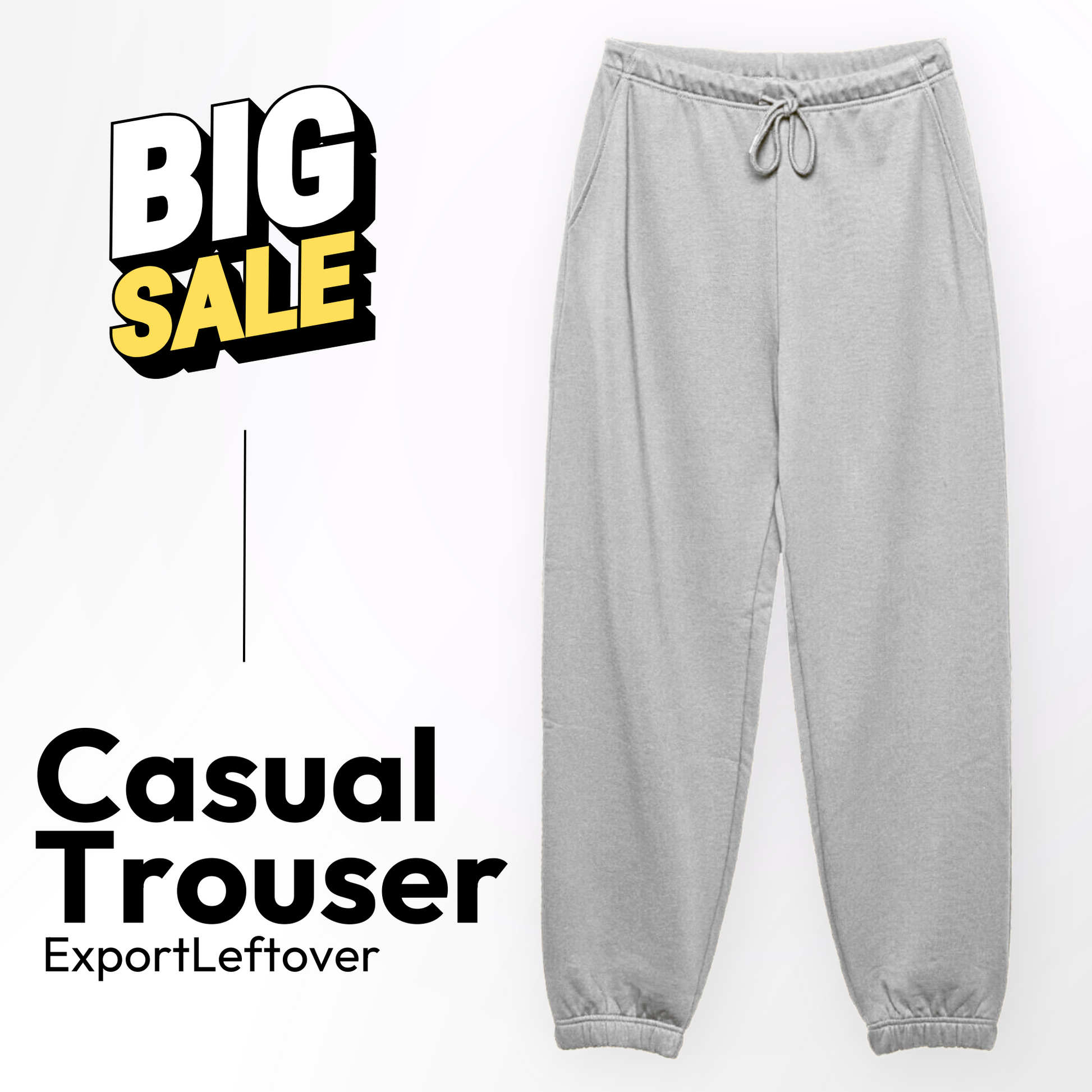 Grey Casual Fleece Trousers – Soft, Warm, and Stylish Everyday Wear