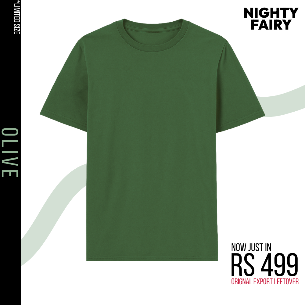 Export Leftover Olive T-Shirt for Men (1295)