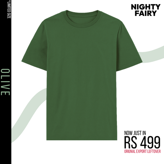 Export Leftover Olive T-Shirt for Men (1295)