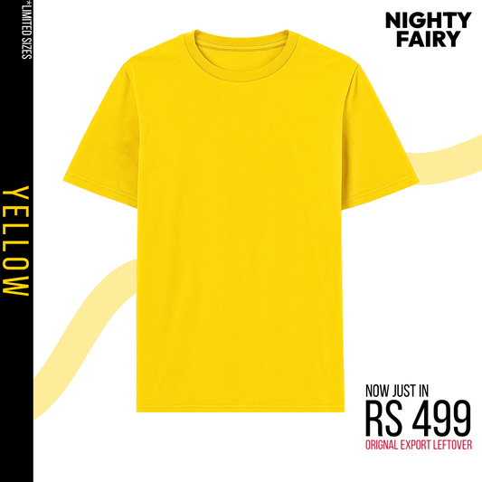 Export Leftover Yellow T-Shirt for Men (1297)