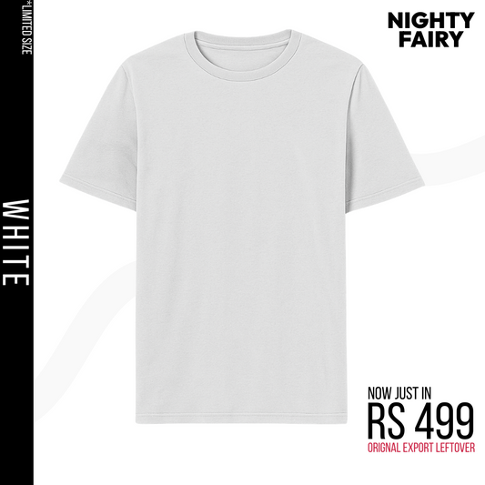 Export Leftover White T-Shirt for Men (1296)