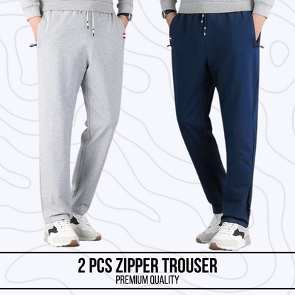 2 Pcs Cotton Zip Pocket Trouser