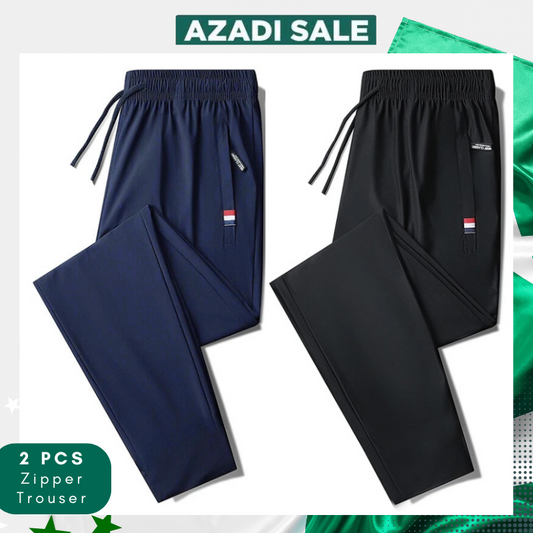 2 Pcs Zipper Trouser With Zip Pocket