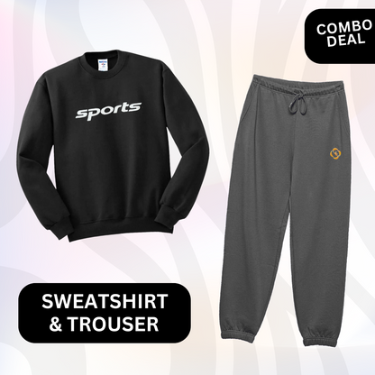 Sport Print SweatShirt And Trouser Combo