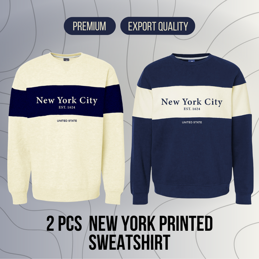 2 Pcs New York Embroidery SweatShirt