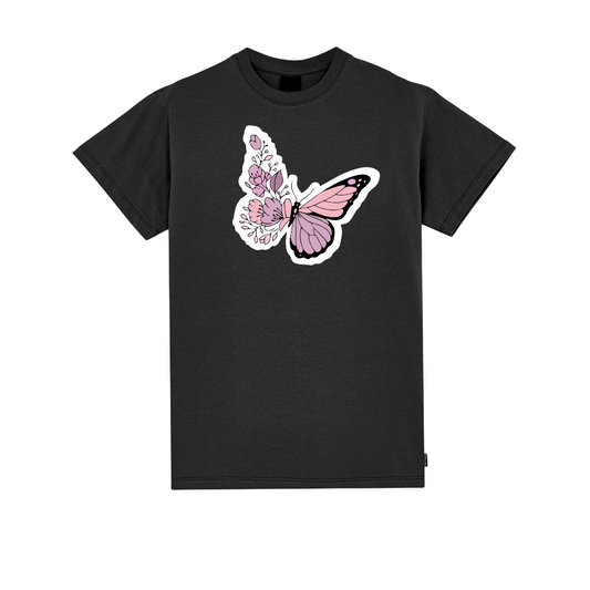 Pink Butterfly T-Shirt Black (Only Medium Size) (2015)